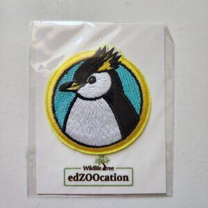 Rockhopper Penguin Embroidered Iron-On Patch Wildlife Tree EdZOOcation 2.5 In